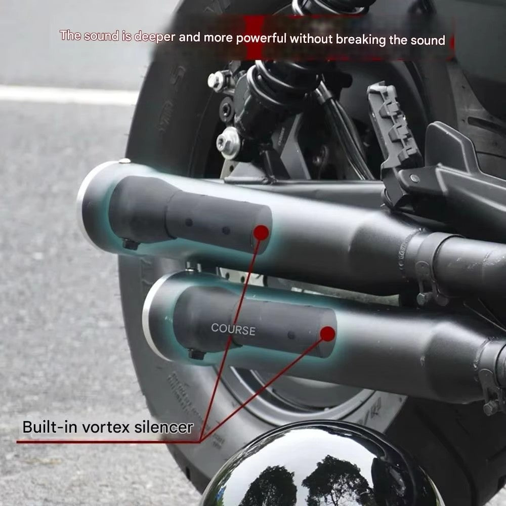 For BENDA Chinchilla 300 modified accessories, double snake-shaped exhaust pipe, deep bass with rich horse hoof sound
