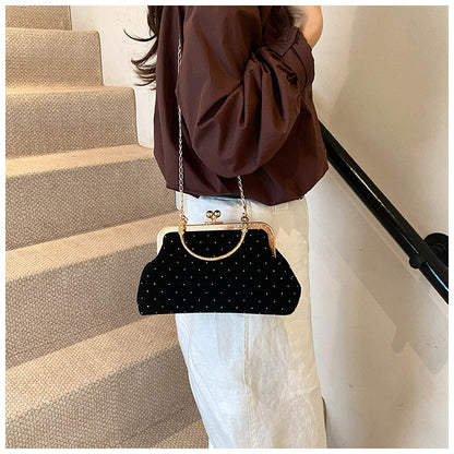 Luxury Design Women's Evening Clutch Purse Dinner Party Ladies Small Clip Shoulder Bag Handbags Retro Female Chain Crossbody Bag