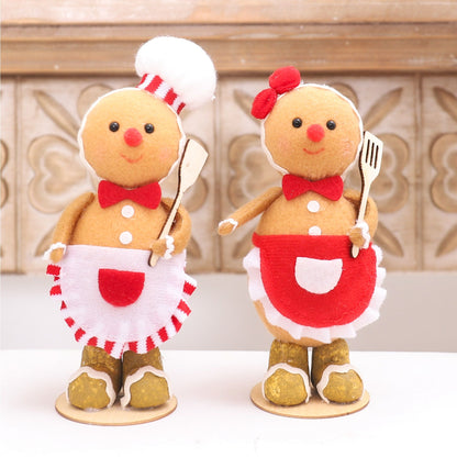 Plush Gingerbread Dolls Gingerbread Sitter Chef Gingerbread Man Christmas Ornaments For New Year Party Decorations Home Supply