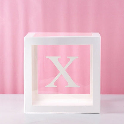 Transparent Letter Balloon Box Baby Shower Decorations Happy Birthday Wedding Decor 1st Birthday Party Supplies Balloon Box