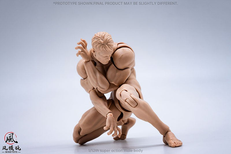Wind Toys Corpo Masculino Articulado Super Flexível Escala 1/12 16cm Soldado Masculino Branco Amarelo Preto Boneco Articulado Modelo de Boneco de Ação