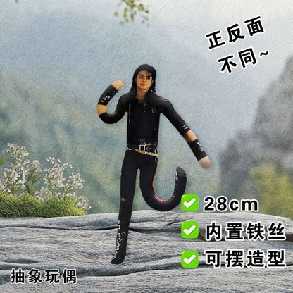 Abstract Michael Jackson Figure Creative Rat Jerky Doll Stuffed Ornament Bendable Rat Jerky Figurine Props Laoshu Gan Doll