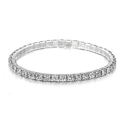 Nova Moda Cristal Bracelete Feminino Pulseiras Corrente Dourada Elástico Pulseiras Jóias de Mão Acessórios de Casamento