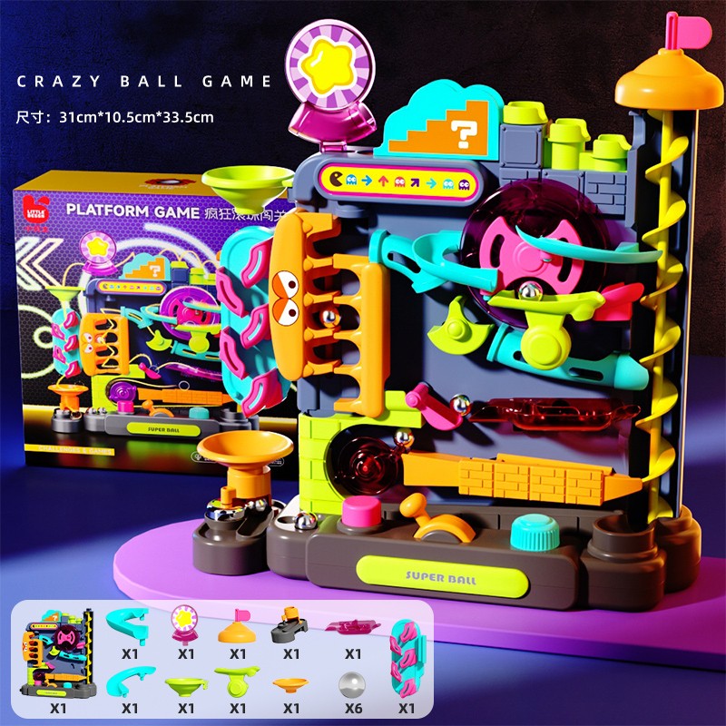 Brinquedo Educacional Montessori, Aventura em Pistas de Múltiplas Camadas, Jogo de Bola Rolante, Modelo de Cérebro Interativo para Crianças