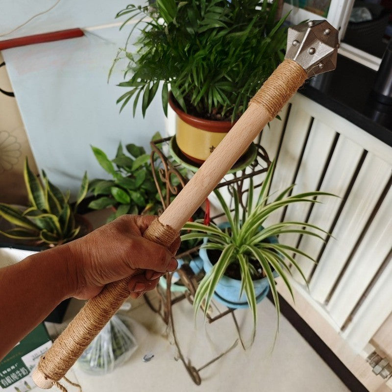 Martelo Retrô Portátil Multifuncional para Exterior, Autodefesa, Quebra-Vidros, Punho Antiderrapante, Ferramentas Manuais de Cabo Longo