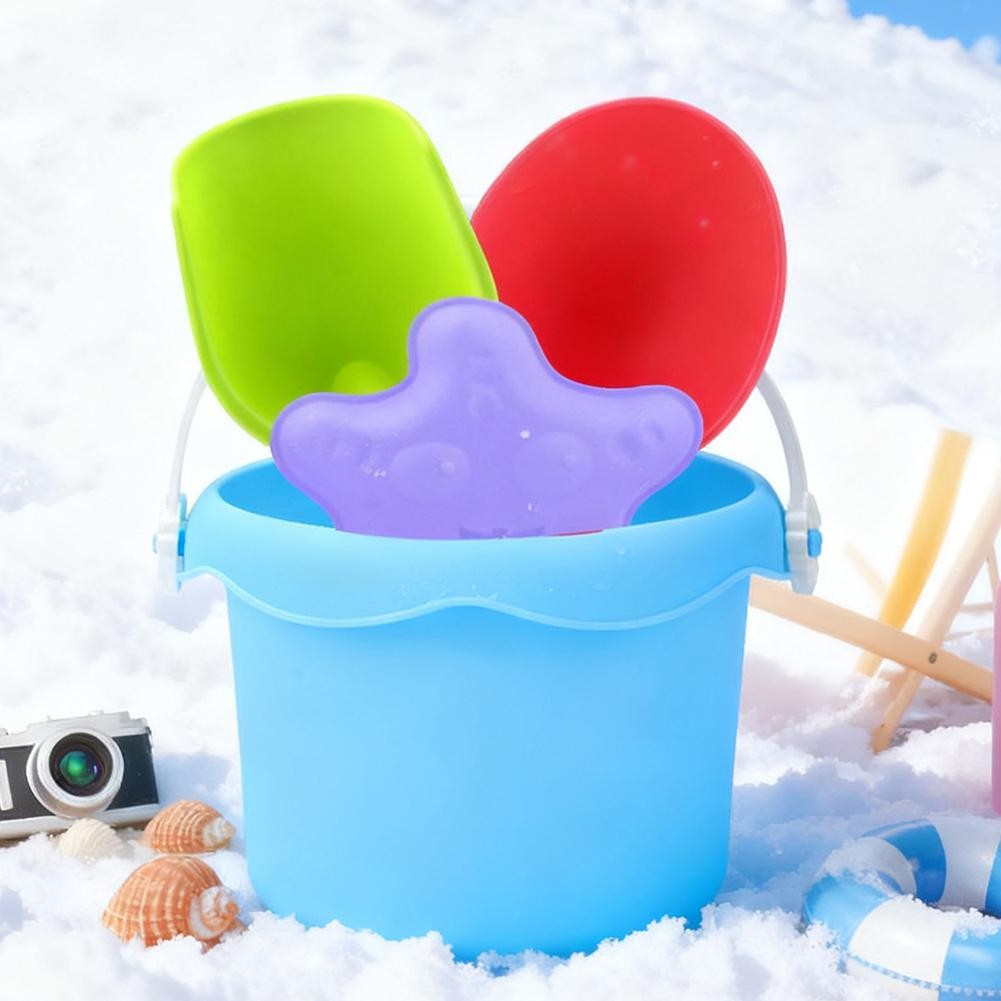 Beach Toy Set for Kids Plastic Sand Play Set with Bucket, Shovels, Molds Sea Creature Molds, Smooth Edges, Bright Colors