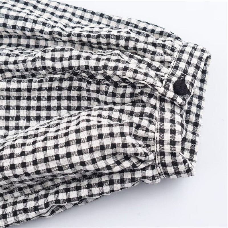 Women's Shirt Fall 2025 New Red Check Long Sleeve Stacked Decoration Pastoral Collegiate Shirt Casual Fashion Lively Personality