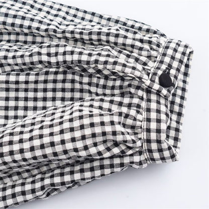 Women's Shirt Fall 2025 New Red Check Long Sleeve Stacked Decoration Pastoral Collegiate Shirt Casual Fashion Lively Personality