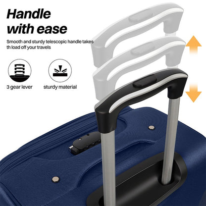 Expandable Luggage Set 2 Piece Softshell Suitcase 20inch Carry-on Luggage & 28inch Checked Luggage for Travel or Business