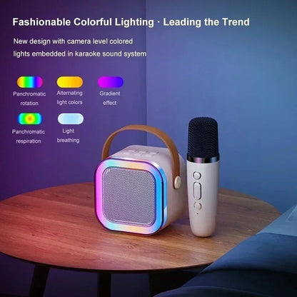 Caixa de Som Portátil Bluetooth Sem Fio Xiaomi K12 com 2 Microfones e Karaokê para Cantar em Família, Presente para Crianças