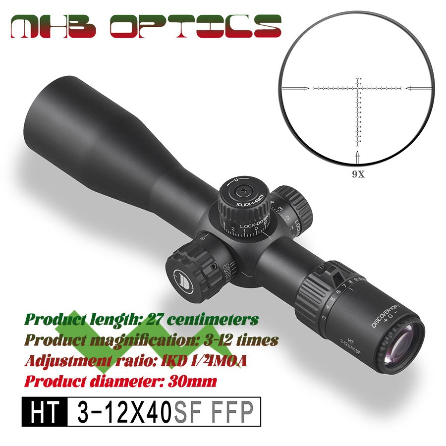Spirit Fox-HT 4-16X40SF FFP30 Diâmetro do Tubo Mira Curta Montada na Frente Caça Telescópio Externo