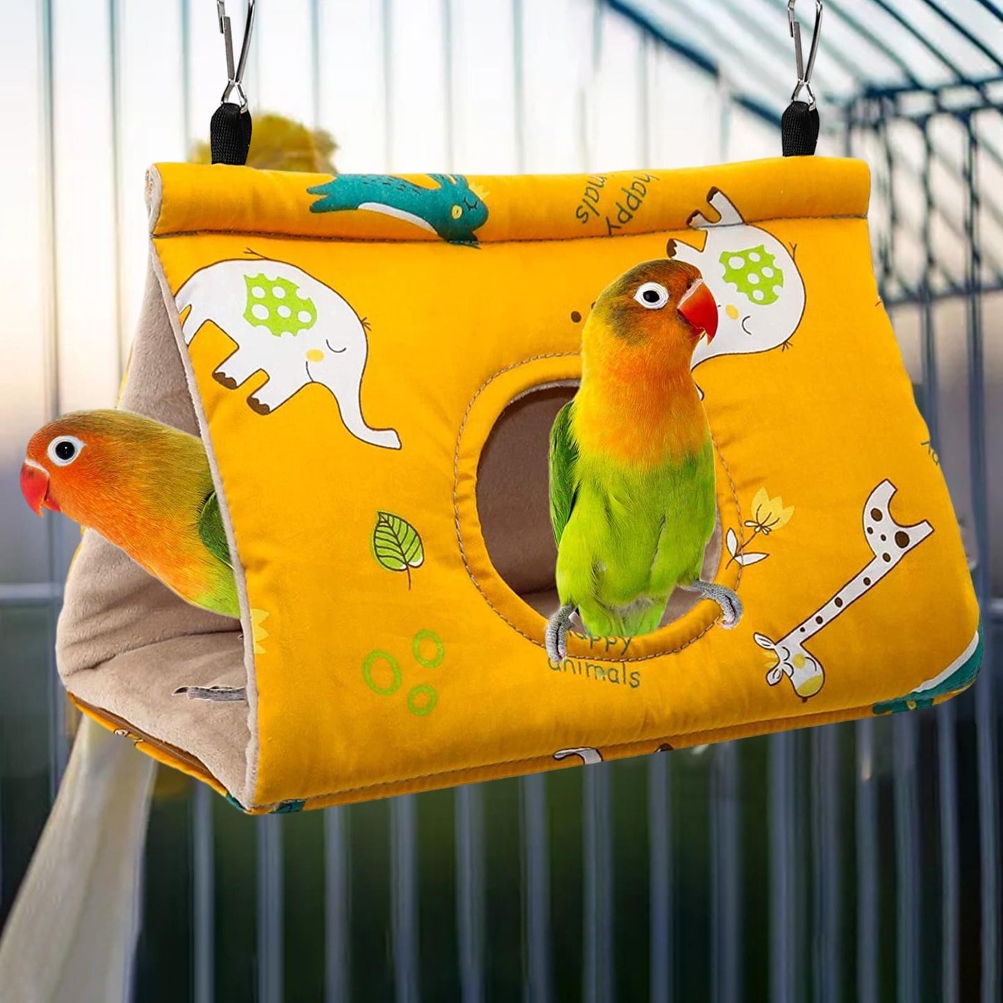 Rede de Papagaio Peônia Ninho de Pássaro Inverno Quente Ninho de Pássaro Casa de Pelúcia Esconderijo de Pássaros Cama de Dormir para Periquitos Calopsitas