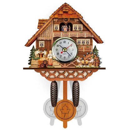 Wooden Hanging Wall Clock Bird Alarm Clock Cuckoo Clocks For Home Kid's Room Decoration Quartz Watch Decorative Home Decor