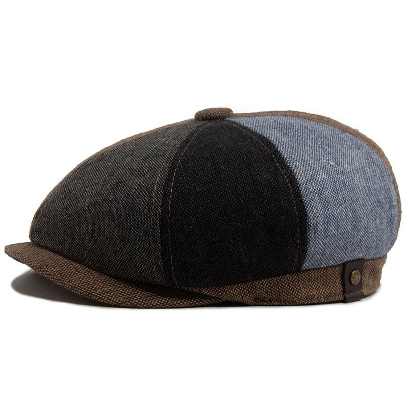 Hat Men Beret Cabbie Driving Hunting Caps Vintage Tweed Blinders Berets Flat Peaked Cap Street Hats for Men Women 55-60CM