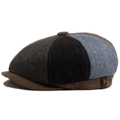 Hat Men Beret Cabbie Driving Hunting Caps Vintage Tweed Blinders Berets Flat Peaked Cap Street Hats for Men Women 55-60CM