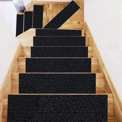 1pc 80cm/31.49inch Soft Suede Treads Anti-Slip Indoor Stair Runner Carpet Stair Rug Mat ,Electrostatic adsorption is healthier
