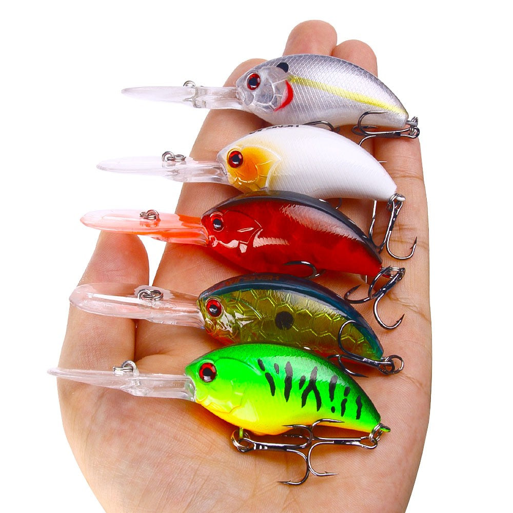 HENGJIA 13G 9CM Iscas de Pesca Rock Crank Bait Crankbait Minnow Baixo Anzóis Triplos Isca Dura Wobbler Língua Longa e Grande