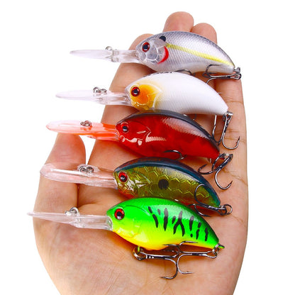 HENGJIA 13G 9CM Iscas de Pesca Rock Crank Bait Crankbait Minnow Baixo Anzóis Triplos Isca Dura Wobbler Língua Longa e Grande