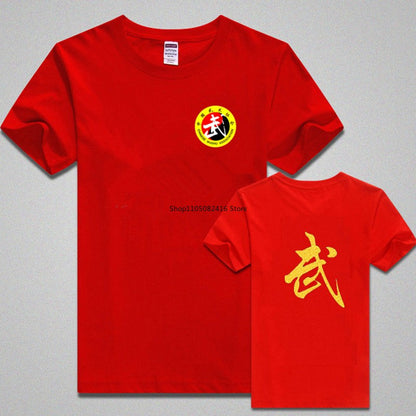 Martial Arts Clothing T-shirt Wing Chun Kung Fu Shirt Short-sleeved Shirt Classic Uniform Kung Fu Cotton Men Shirt