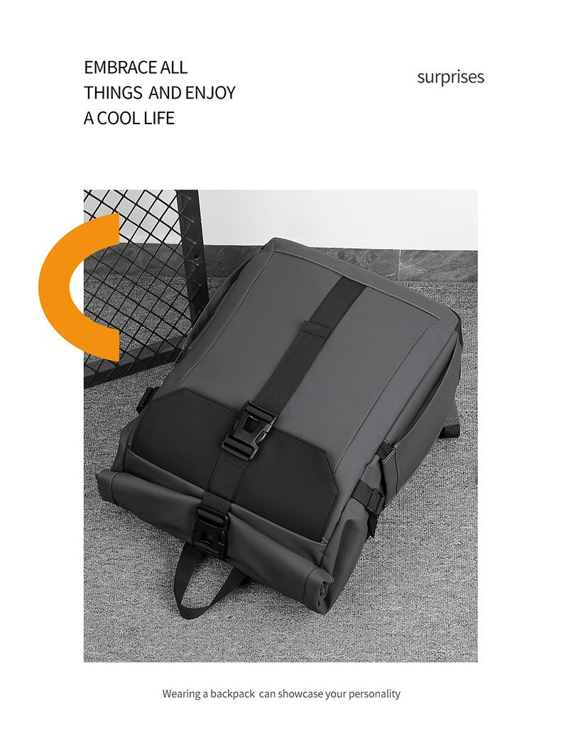 Men's Backpack Roll Top Bag Waterproof Laptop Compartment for Work Travel School Bag Hiking Bookbag Mens Gifts