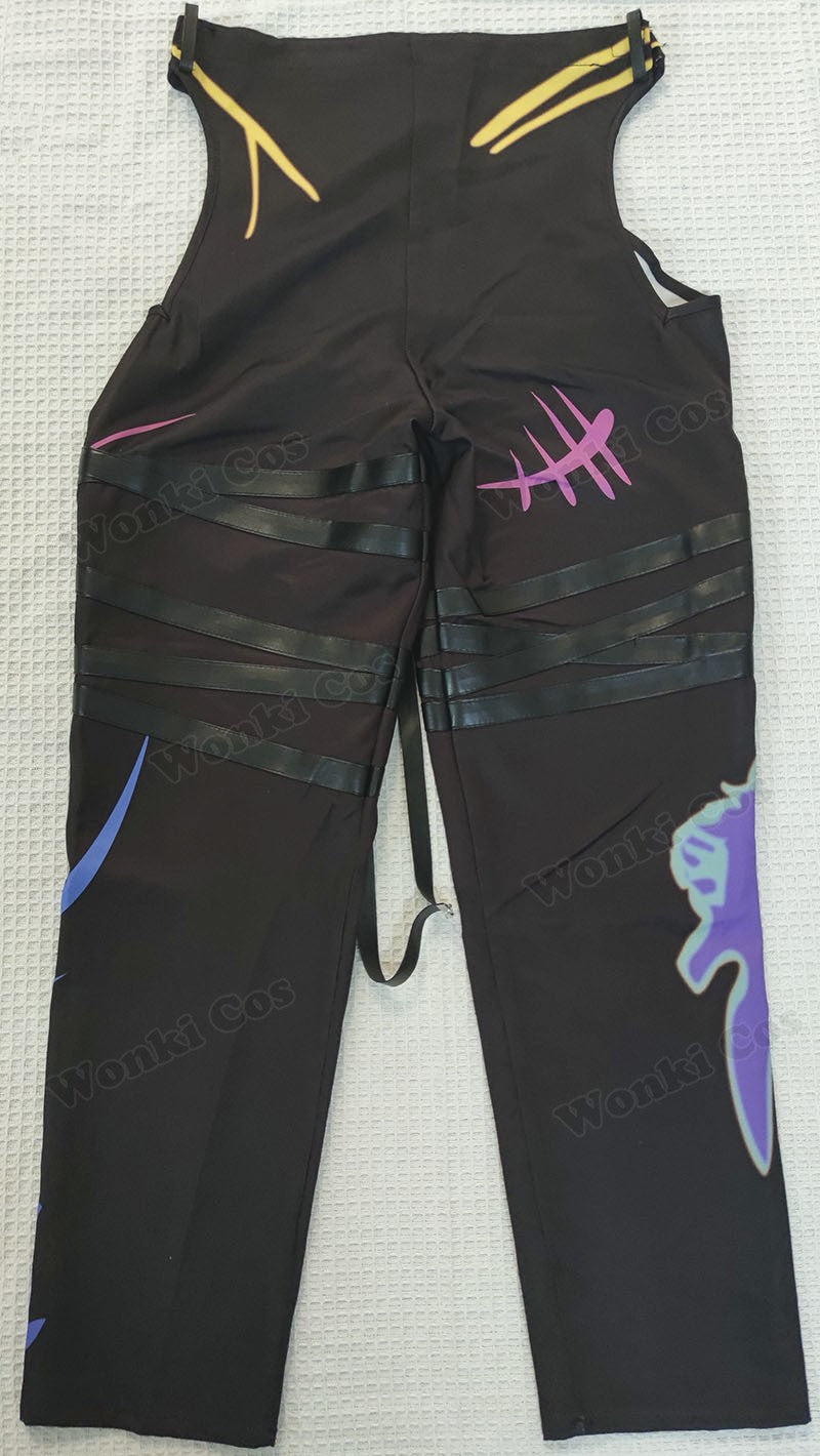 Peruca de Cabelo para Cosplay Arcane Jinx Traje Anime Sapatos Botas para Cosplay Jinx Feminino para Meninas, Mulheres, Role Play, Festa, Carnaval, Roupas
