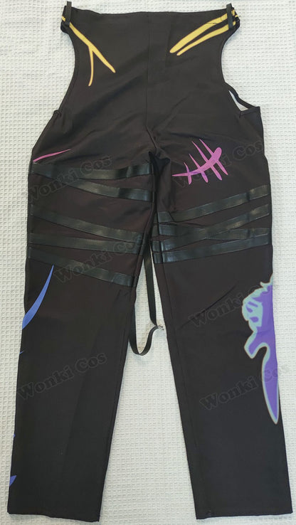 Peruca de Cabelo para Cosplay Arcane Jinx Traje Anime Sapatos Botas para Cosplay Jinx Feminino para Meninas, Mulheres, Role Play, Festa, Carnaval, Roupas