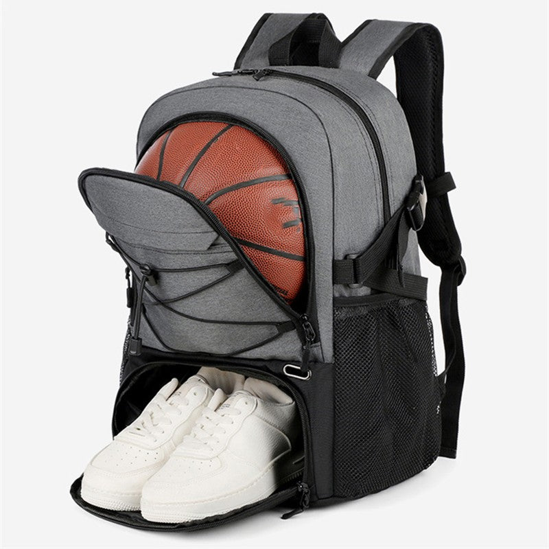 Mochila Esportiva de Basquete para Deslocamento Caminhada Trekking Acampamento com Bolso para Calçados, Viagem ao Ar Livre, Futebol, Academia, Mochila Escolar