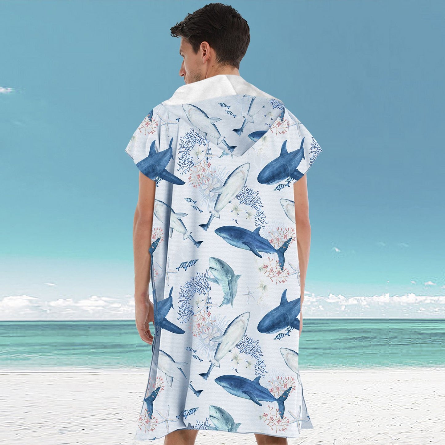 Beach bathrobe Cape surf poncho adult men hooded  Quick drying bath towel for outdoor sandbeach from China