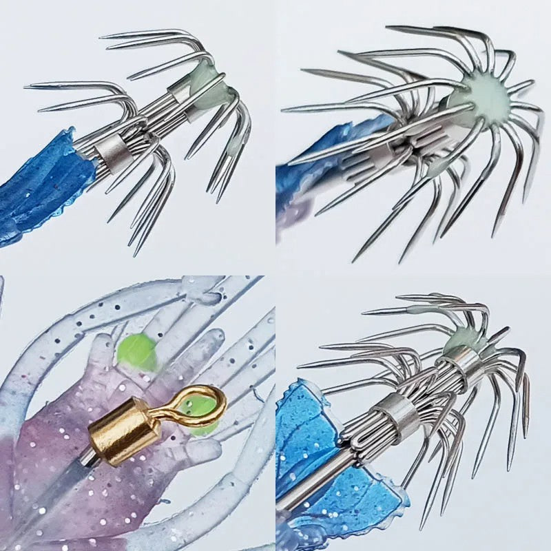 1 unidade 10g 11cm Camarão Macio Isca de Pesca Luminosa Polvo Lula Choco Isca Artificial pesca Apetrechos de Pesca