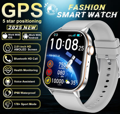 2025 New Military Dual-band GNSS GPS Smart Watch Men Compass 10ATM Waterproof Bluetooth Call Heart rate Sports Smart Watch Women