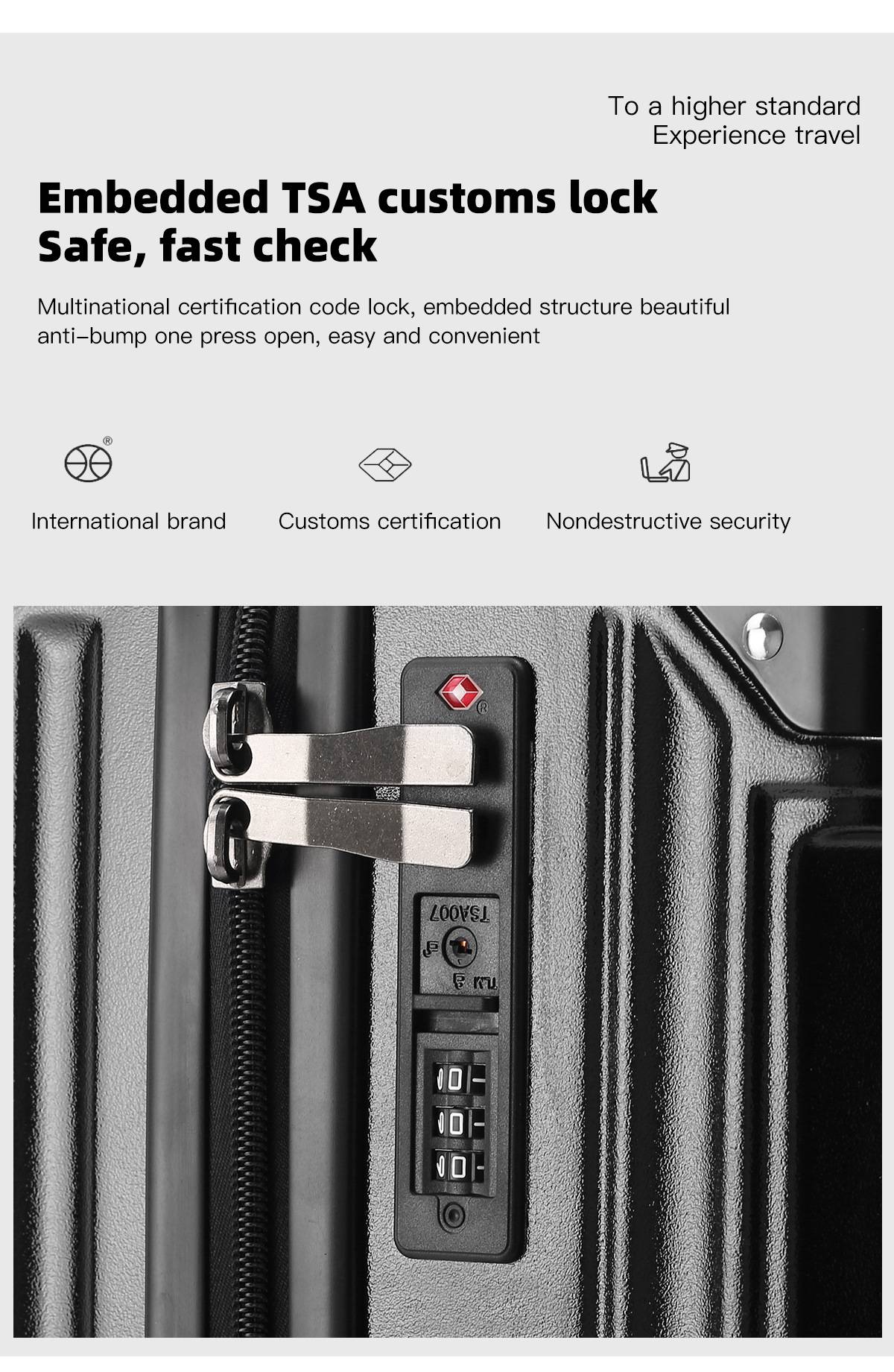 SUSHIMU Suitcase  Travel Suitcase Men 20 24 26 Carry-On Luggage Women PC   Frame Trolley Case