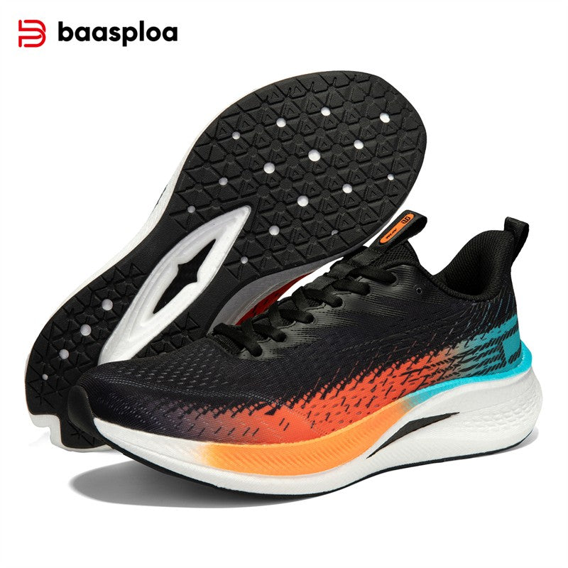 Baasploa Men Jogging Sports Shoes Carbon Plate Professional Cushioning Sneakers Male Outdoor Breathable Non Slip Running Shoes