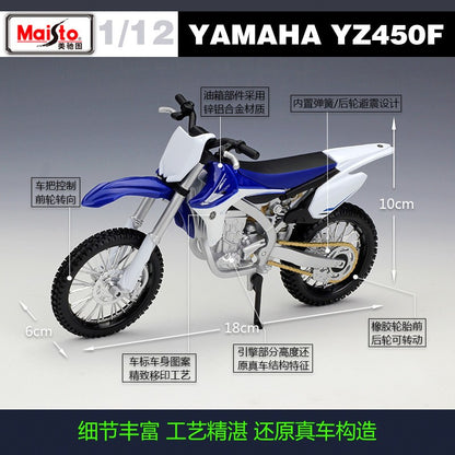 Maisto 1:12 Yamaha YZ450F Veículos Fundidos Colecionáveis Hobbies Motocicleta Modelo Brinquedos