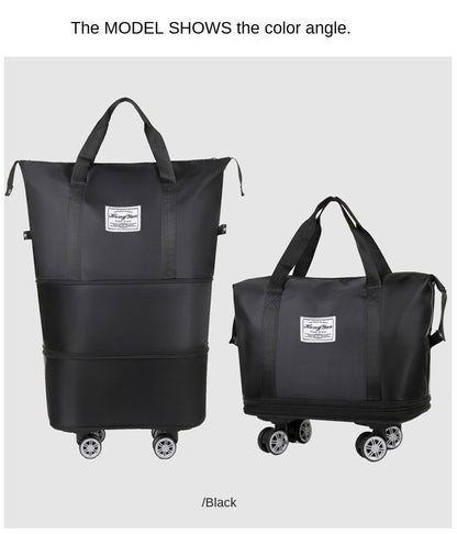 Mala expansível com rodízio universal Grande capacidade de armazenamento para separação de itens secos e molhados Bolsa de viagem e fitness leve