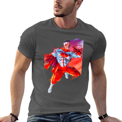 omniman, invincible T-Shirt black cotton t-shirt plain for man package funny t shirts man t shirts cotton 100% T-Shirt