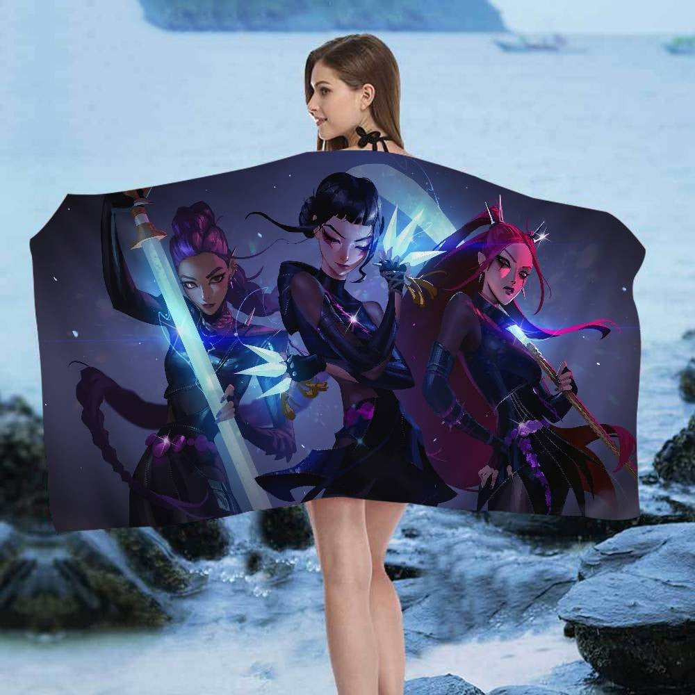 Kpop D-demon Hunters Beach Towels Shower Towel Sauna Travel Spa Microfiber Quick Dry Gym Accessories Cute Room Decor