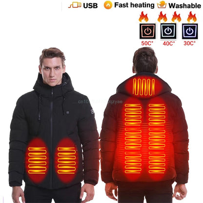 Heated Jackets Men's Women's Heating Jackets USB Electric Heating Jacket 13 Areas Heated Vest Thermal Clothing Coat Winter