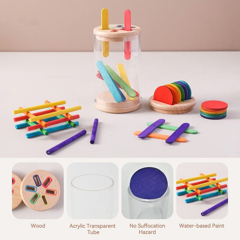 Montessori The Baby Toys Silicone Educational Toys Cognitive Toys Color Matching Bucket Toddler Toys Sensor Game Baby Games