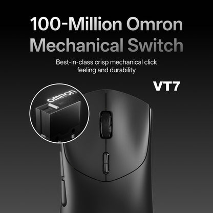 Mouse Gamer Sem Fio Rapoo VT7 MAX /VT7 Taxa de Sondagem Sem Fio Verdadeira de 8K 53g Leve Até 750h de Duração da Bateria