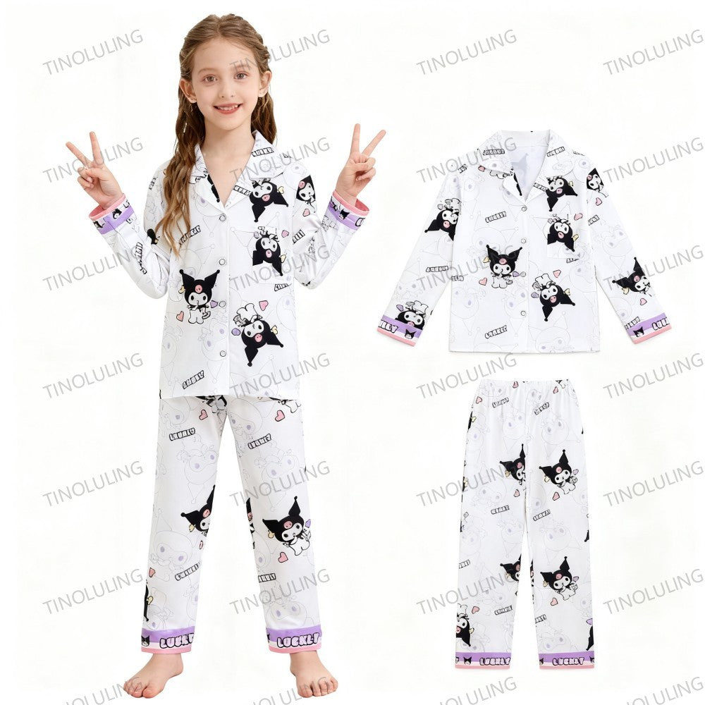 2025 New Baby Cotton Two-piece Set Home Clothes Children Pijama Boys Girls Cartoon Pajamas Set Kids Long T-shirt + Pants Outfits