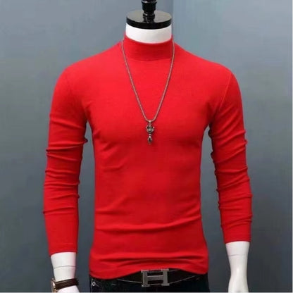 Men's Original Shirts Fall/Winter T-Shirt Fashionable Inner Wear for Men Slim Fit Turtleneck Shirt Solid Black Long Sleeve Shirt