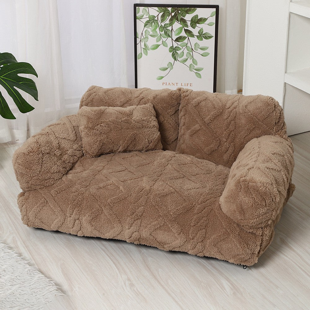 Cama para Animais de Estimação Grande, Lavável, Removível, Quente de Inverno, Sofá-Cama de Pelúcia Engrossado, Suprimentos Universais para Animais de Estimação