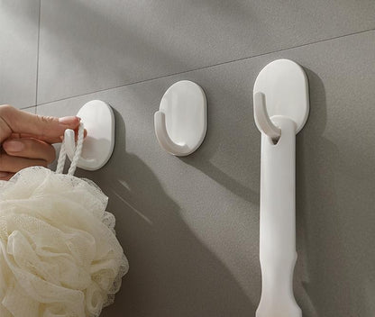 Hot Sale 4Pcs Self Adhesive Clothes Hook Wall Door Hook Bathroom White Towel Hanger Kitchen Wall Hanger Bathroom Accessories