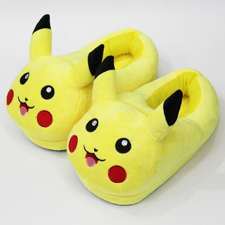 Novos Chinelos de Pelúcia Quentinhos de Inverno Anime Pokémon Pikachu Eevee Umbreon Simpson Kawaii Para Adultos e Crianças Sapatos de Casa Internos