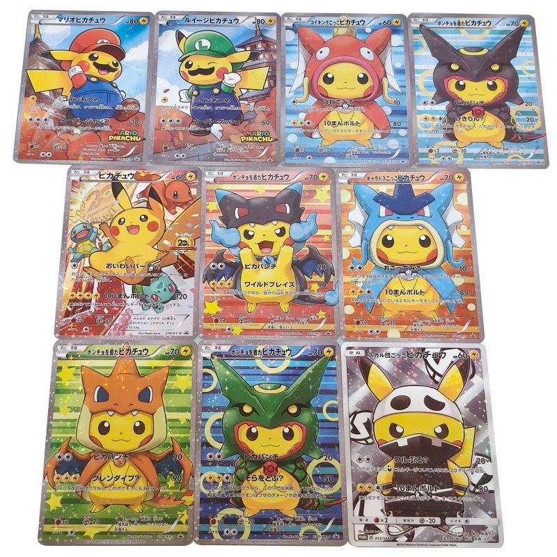 10 UNIDADES/conjunto DIY PTCG Versão Japonesa Pokémon Cartão Caseiro Desenho Animado Anime Periférico Coleção Jogo Cartão Presente de Feriado Brinquedo