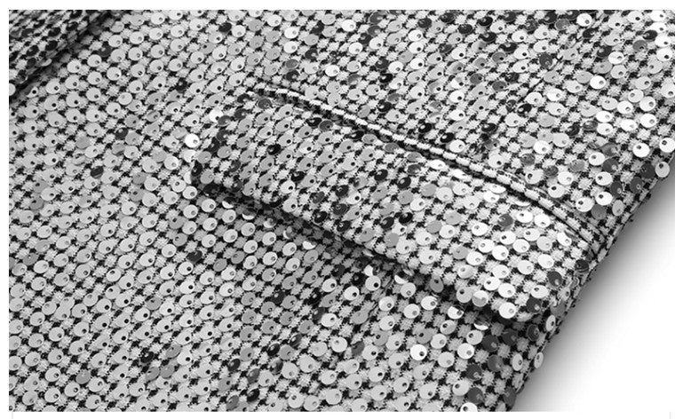 High-quality Sequined Suits Men Clothing Gold / Silver Autumn / Winter New Male Wedding Banquet Party Dress Blazer and Pant