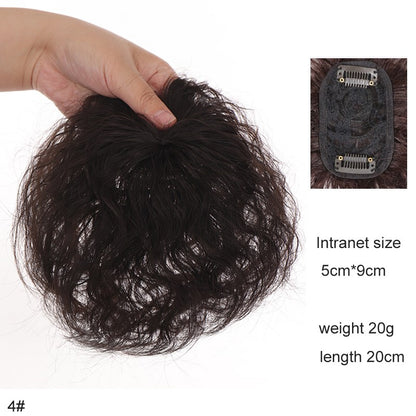 H&STAR Aplique Sintético com Presilha de 8 Polegadas para Mulheres com Cabelos Ralos - Aumenta o Volume do Cabelo, Curto e Cacheado