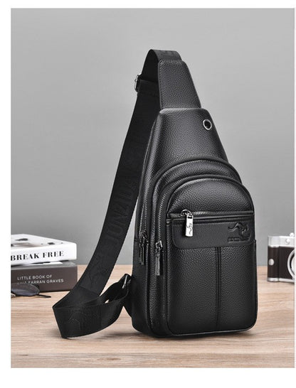 Luxury Brand Kangaroo Leather Men Chest Bag Travel Hiking CrossBody Bag Male Messenger Bag For Men Leather Chest Pack Sling Bag
