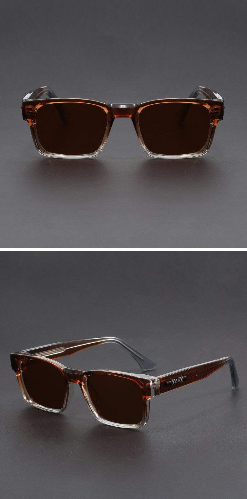 Fashionable Retro Square Black and Leopard Print Full Frame Anti-Uv Sunglasses for Men Japanese Simple Literary Style Shades