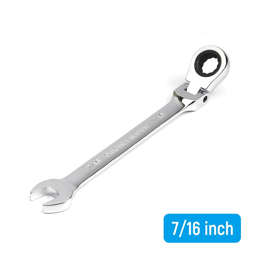 Jogo de chaves de catraca de tamanho imperial de 1/4 a 15/16 polegadas, de 1 peça, com cabeça flexível universal, ferramentas manuais para reparo de carros